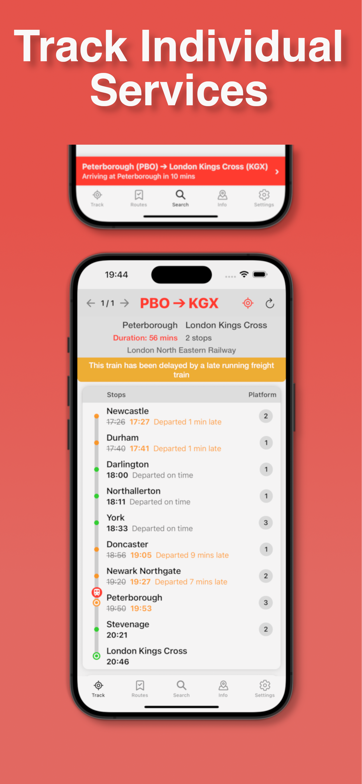 Track individual services